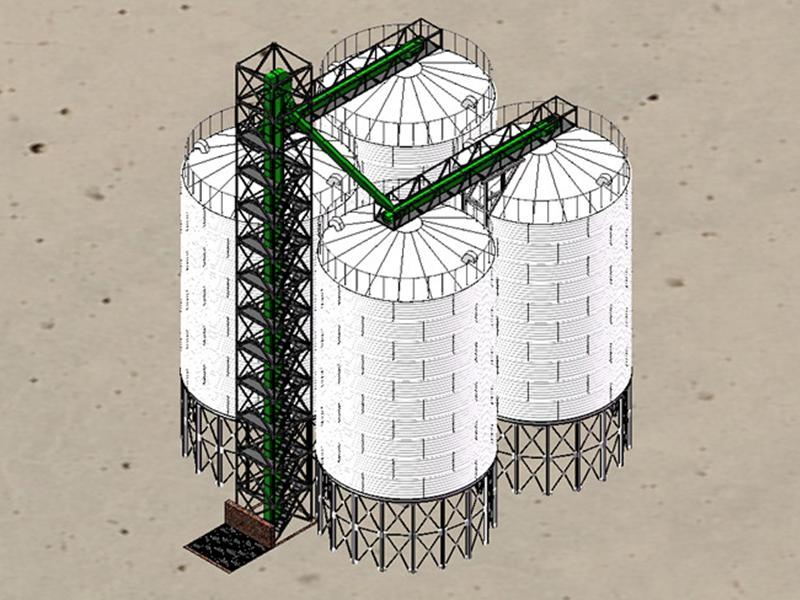 Cone bottom steel silo