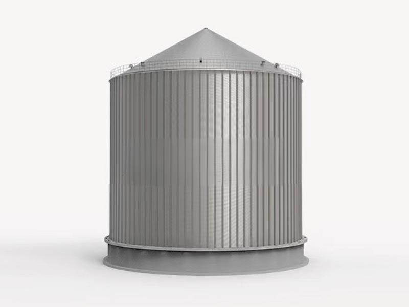 Flat-bottomed steel silo